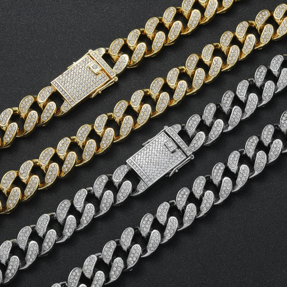 18K gold-plated diamond necklace bracelet (gift box)