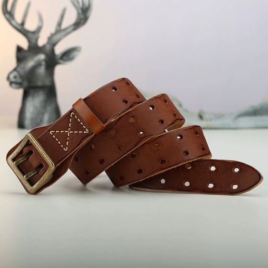 Cowhide men's belt