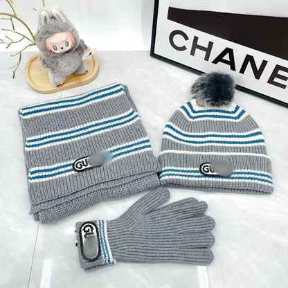 G hat, scarf, and gloves three-piece set