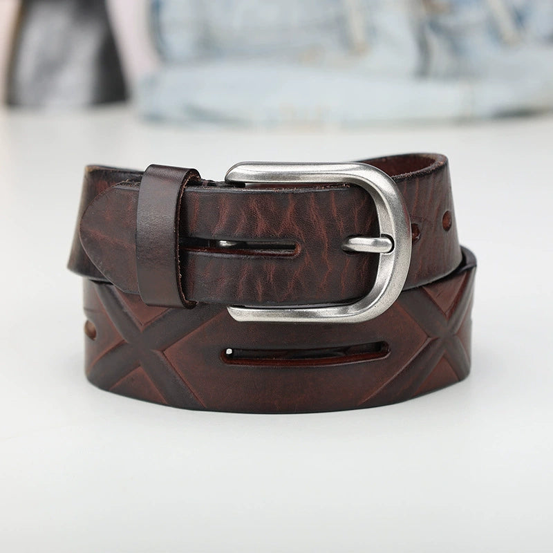 Cowhide men's belt