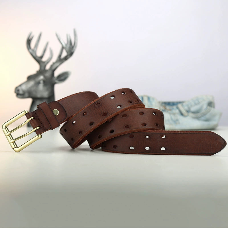 Men's leather belts