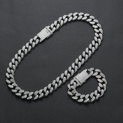 18K gold-plated diamond necklace bracelet (gift box)