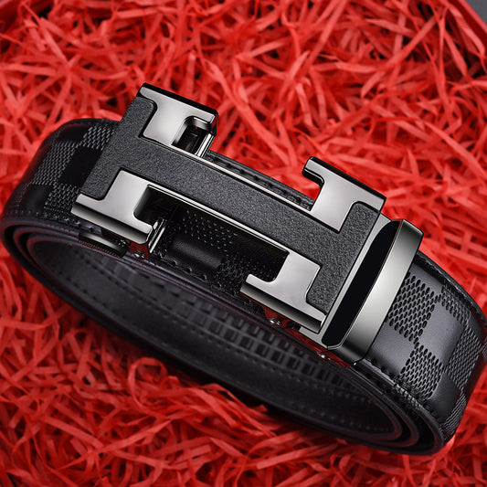 H Designer's genuine leather belt delivery 3 to 7 working days