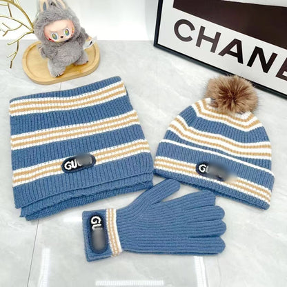 G hat, scarf, and gloves three-piece set